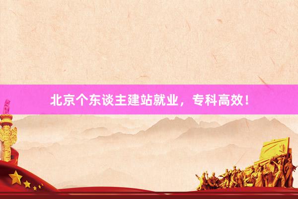 北京个东谈主建站就业，专科高效！