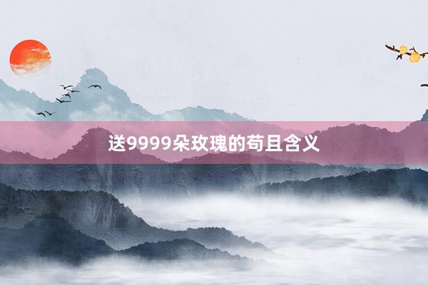 送9999朵玫瑰的苟且含义