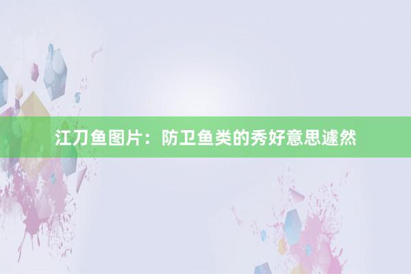 江刀鱼图片：防卫鱼类的秀好意思遽然