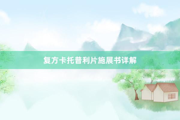 复方卡托普利片施展书详解